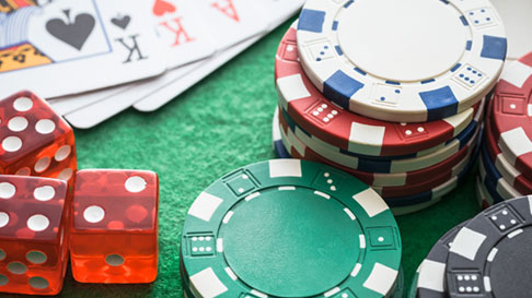 dice cards and chips