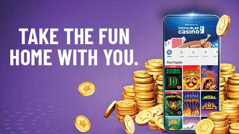 Gold coins & PENN Play online on phone screen